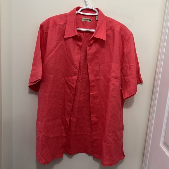 Natural Blue By Visitors Linen Shirt Size Large - Picture 14 of 15